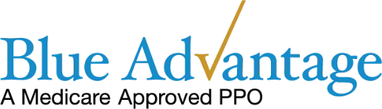 Blue Advantage logo - A Medicare Approved PPO